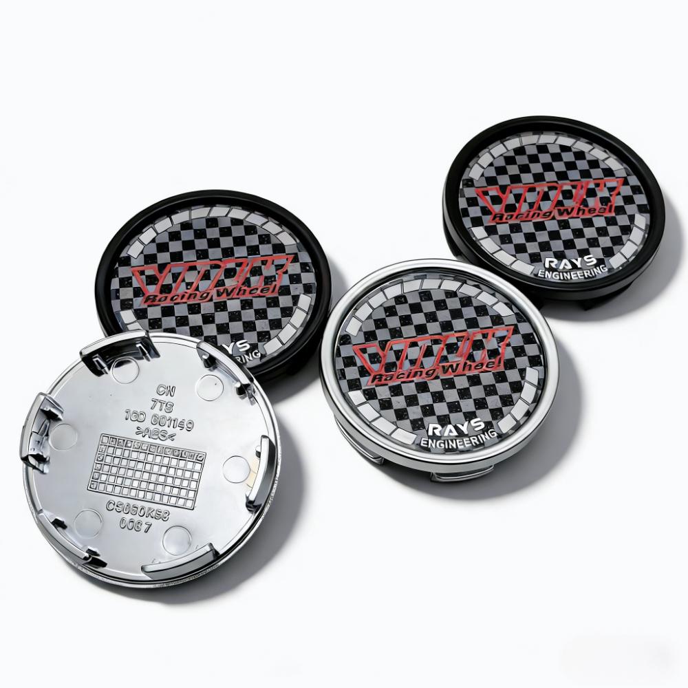 4pcs 58mm 53mm Car Wheel Center Caps With Volk Rays Logo Emblem Badge Wheel Hubcap Rim Center Dust Cover Replace Hub Accessories
