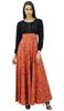 Women's Full-Sleeve Floral Round Neck Long Dress Boho Gothic Maxi