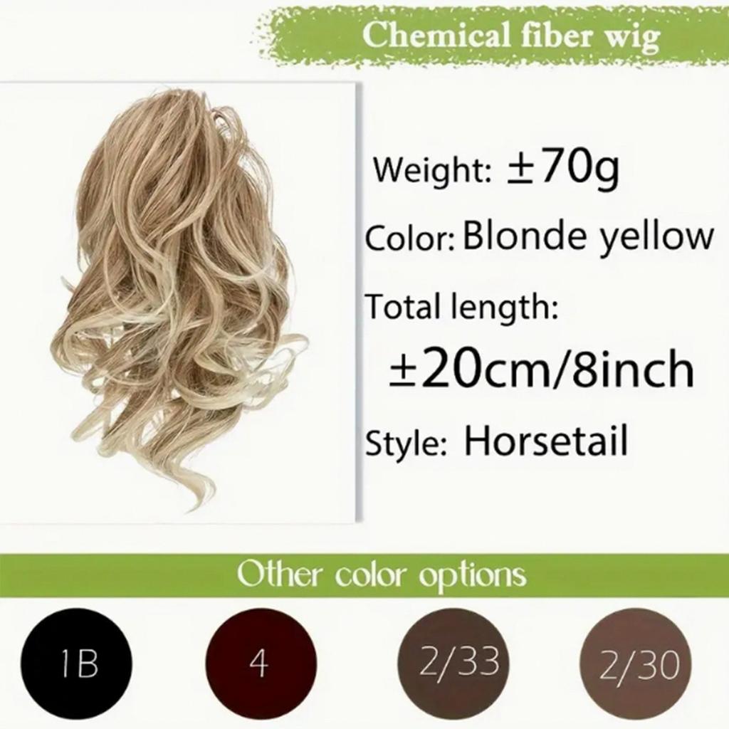 Синтетические накладные волосы с зажимом-когтем, короткие вьющиеся волосы для женщин, накладные волосы с хвостиком, аксессуары для волос