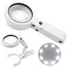 Stand Magnifying Glass 11x 5x Folding Lamp Illuminated Portable Magnifier  Newspapers