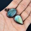 Labradorite Pendant, Handmade Gemstone Copper Electroformed Pendant Antique Jewelry, For Gift Silver Jewelry