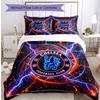 Chelsea FC Pattern Printed 3PCS Bedding Set Soft Skin-Friendly Washable Duvet Cover & Pillowcases Set All Season Bedroom
