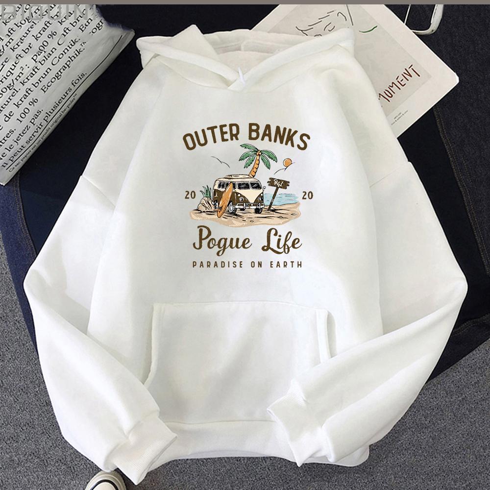 Outer Banks Pogue Life с графическим принтом, осень-зима, толстовка больших размеров, женские эстетические толстовки, женский стиль, Sudaderas