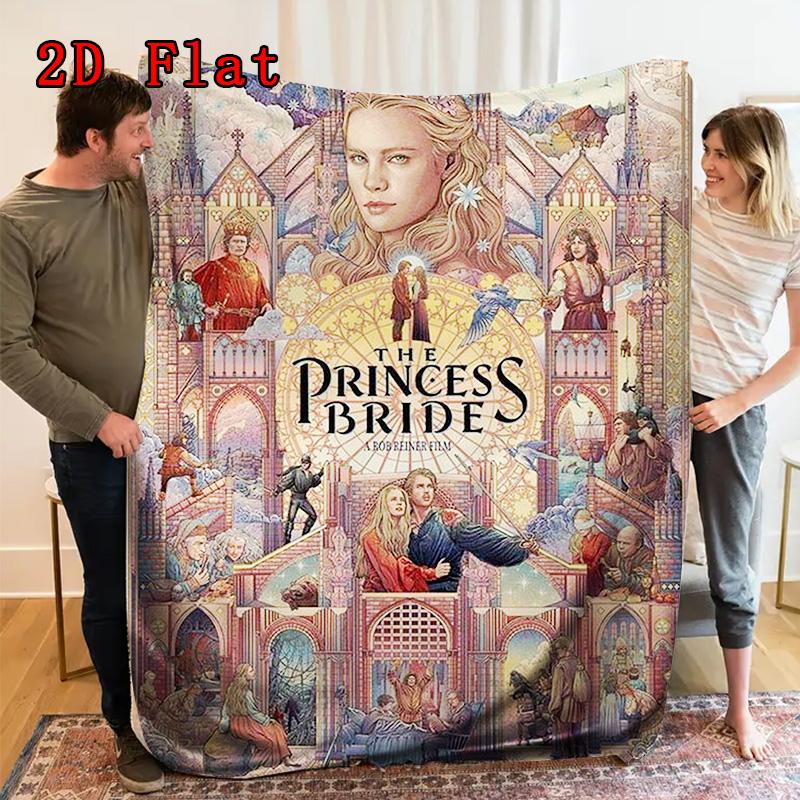 Luxury Princess Bride 2D Flat Pattern Flannel Blanket High quality All Seasons Warmth and Comfort Perfect for Christmas Gifts.MMT0918264