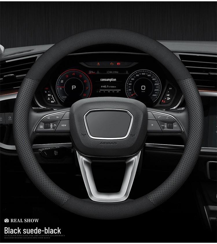 Compatible Baojun Steering Wheel Cover - Genuine Leather & Carbon Fiber for 730, 510, 560, 310W, 530, 630, 360, RS5 Models