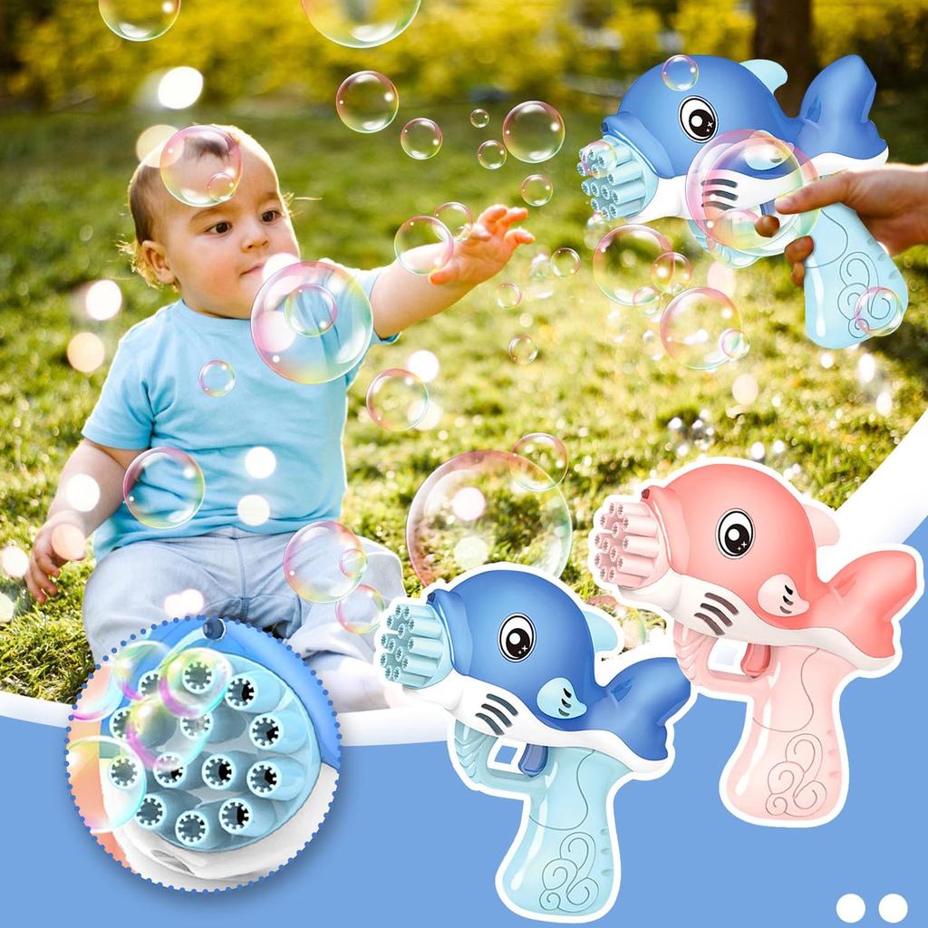 Automatic Dolphin Bubble Machine For Kids Electric Soap Bubble Toy Summer Outdoor Toys For Children