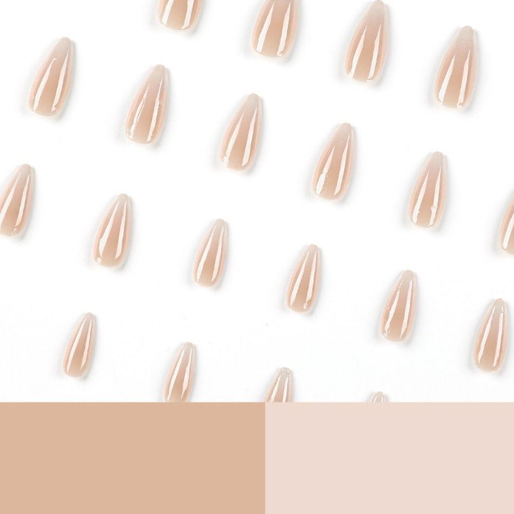 24 шт. съемные накладные ногти накладные ногти градиентные французские длинные миндальные простые