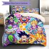 Dragon Ball Goku Pattern Bedding Quilt Set Quilt Cover Pillowcase Home Decoration Birthday Gift (1 * duvet cover + 2 * pillowcase, without core)