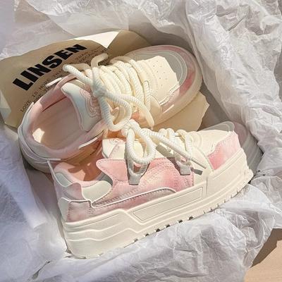 Мода 2024 года, высококачественные кроссовки на платформе для женщин, шнуровка, круглый носок, толстая подошва, женская обувь, удобная женская обувь, Zapatillas De Mujer