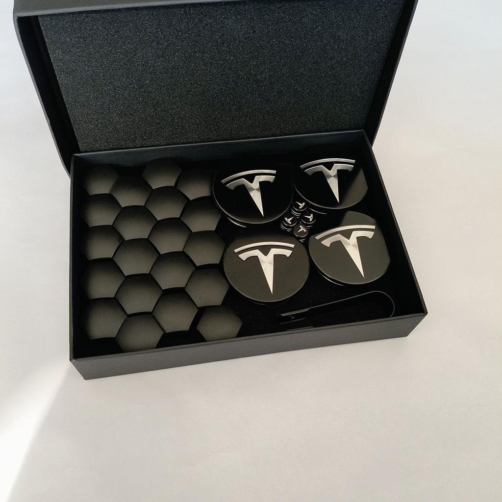 AABLV1 30PCS 26PCS 4PCS for  Tesla Model 3 Y  S/X Model Y Juniper Car Wheel Center Hub Decorative Caps Badge Lug Nut Protective Cover