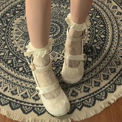 Туфли на высоком каблуке Мэри Джейн из замши Xiaoxiangfeng, женские, 2024 года, новые, универсальные, с юбкой, на толстом каблуке, одинарные