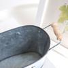 Rustic Iron Oval Flowerpot European Style Wooden Flower Bucket Retro Flower Vase  Succulent Plants