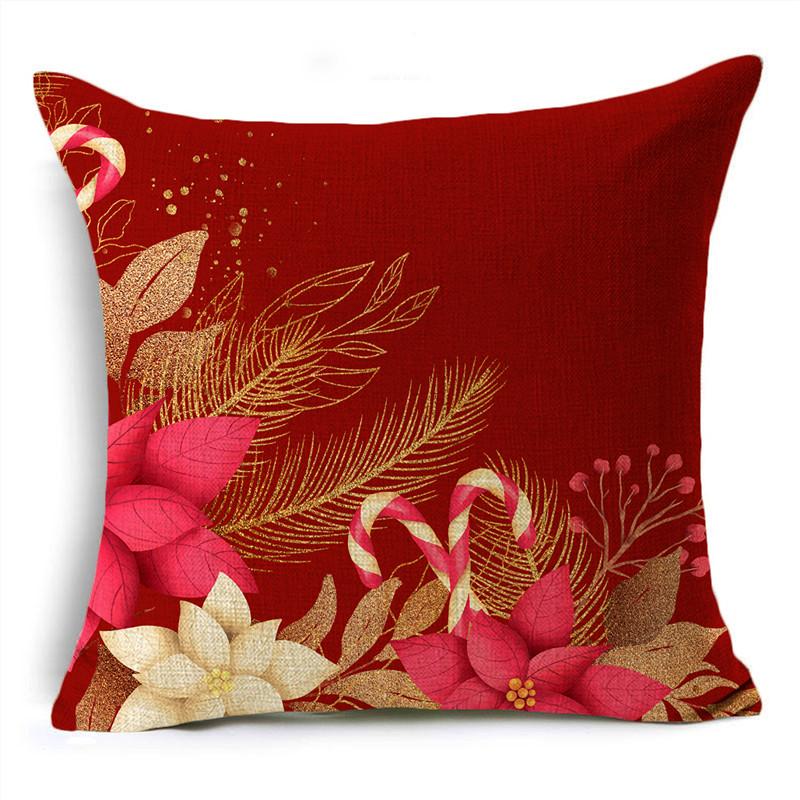 Merry Christmas Throw Pillowcase 40/45/50cm Santa Snowflake Elf Reindeer Red Throw Pillowcase For Sofa Home Decor
