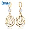 LSOOYH серьги с натуральным пресноводным жемчугом, модные вечерние длинные серьги для женщин, ювелирные изделия с жемчугом, свадебные серьги
