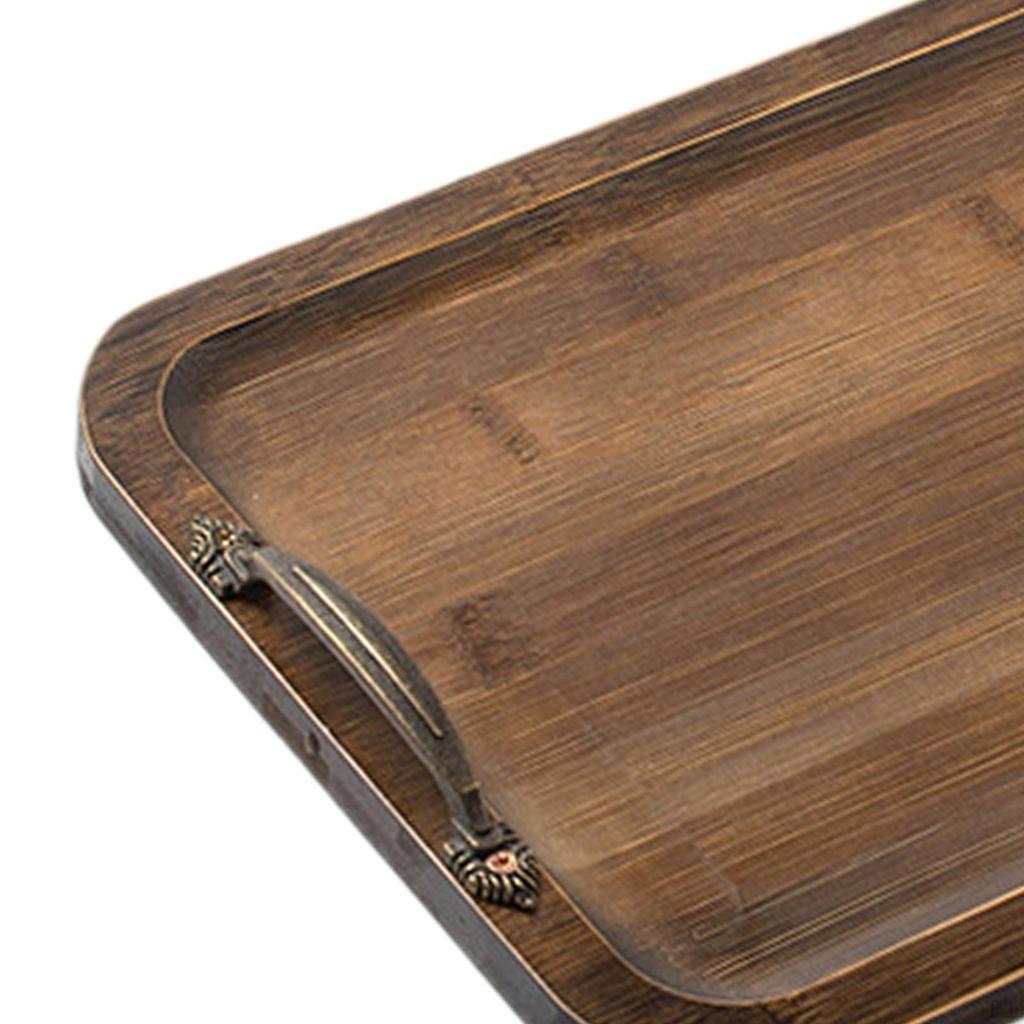 Сервировочный поднос для кофе, столовой, ужина, кухни с ручками, столовая из бамбука