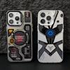 Cool Mecha Pattern Phone Case for iPhone 17 Air 16 16e 15 14 Plus 13 12 11 Pro Max X Xs XR 8 Colorful Silver Hard Cover