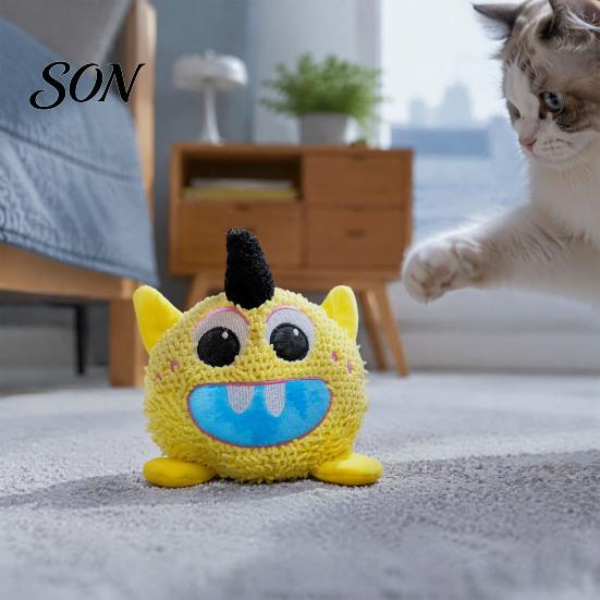Pet Plush Toys Cute Monsters Squeaky Toy, Dog Molar Elephant Toy Interactive Self Play Anxiety Relief for Dogs Cats Teeth