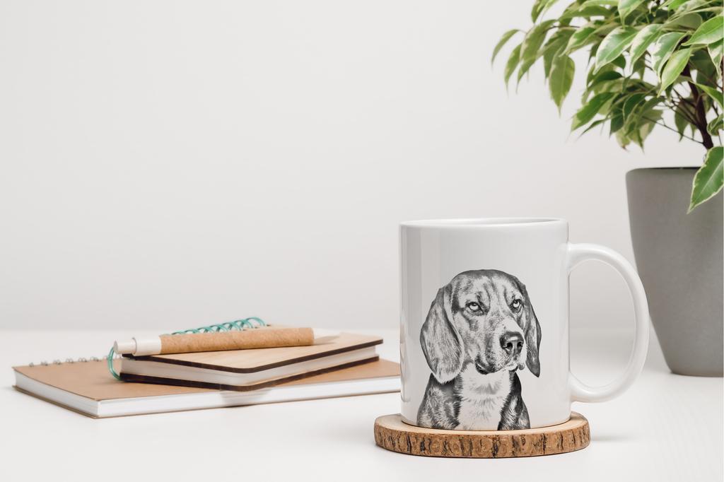 Beagle - cup with a dog, cheerful cup for a dog lover, personalized gift from the Art-Dog brand
