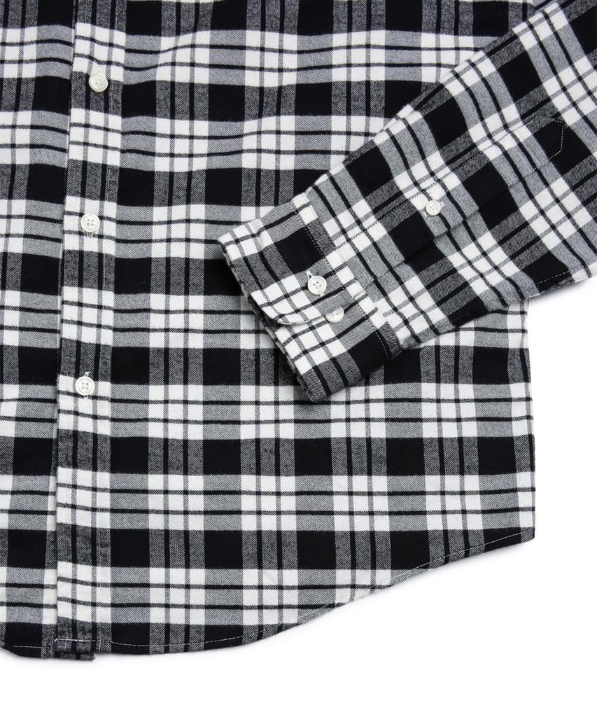 BROOKS BROTHERS Somel'Ose Flannel Check Shirt (Black) (Bbthmm54767Dw)