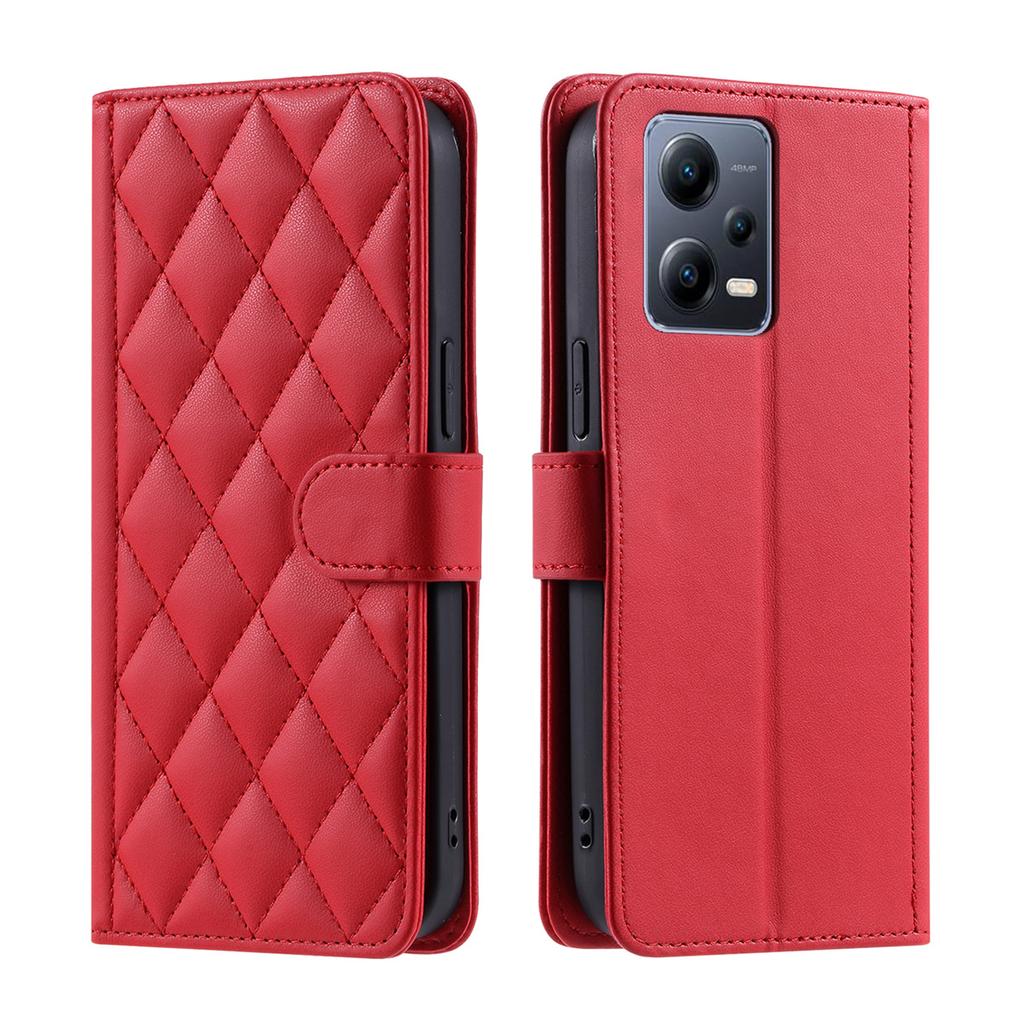 For Xiaomi Redmi Note 8,Poco M3,Redmi 10X 4G,Redmi Note 9 Pro,Note 11,Note 12,K50,K60...PU Leather Diamond Checkered Pattern Wallet Handbag Case Cover