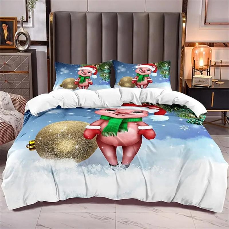 Мультяшный милый поросенок пододеяльник комплект постельного белья Kawaii Animal комплект постельного белья King Microfiber Farmhouse Wildlife Theme одеяло чехол наволочка