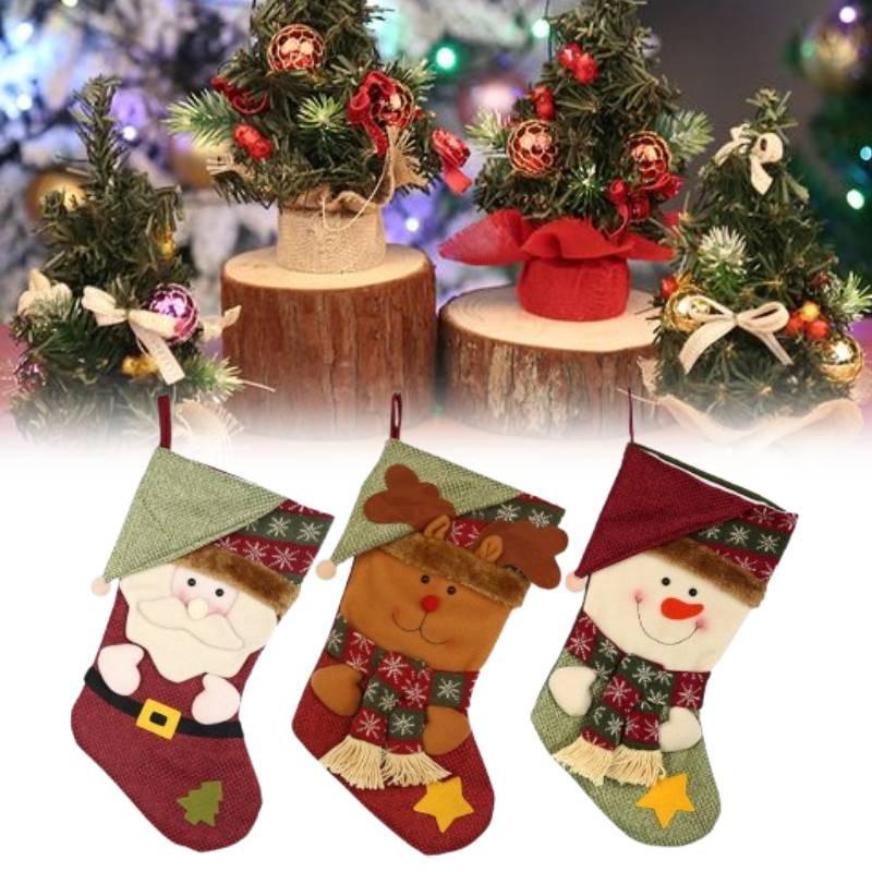 Рождественский носок ручной работы из нетканого материала, носок Санты для украшения вечеринки, подарок для друзей