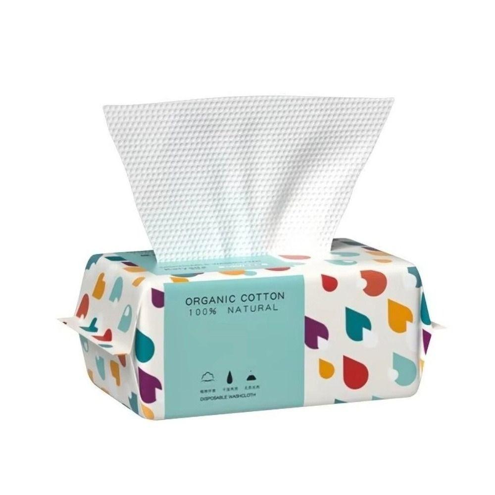 60 Cards Skin-friendly Soft Touch Disposable Cotton Face Towel  Travel Outdoor Use