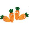 4 Pcs Soft Dog Cute Carrot Plush Chew Squeaker Plush Dog and Cat with Multi-Squeaks Sound Pet Puppy Supplies