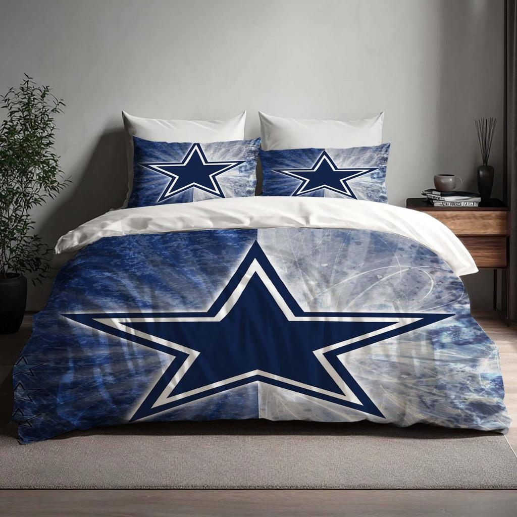 Gift Handmade Dallas Cowboys Duvet Cover Three Bedding Set Custom Name Birthday Bedding Quilt Cover Christmas Halloween Gift Back to School.
