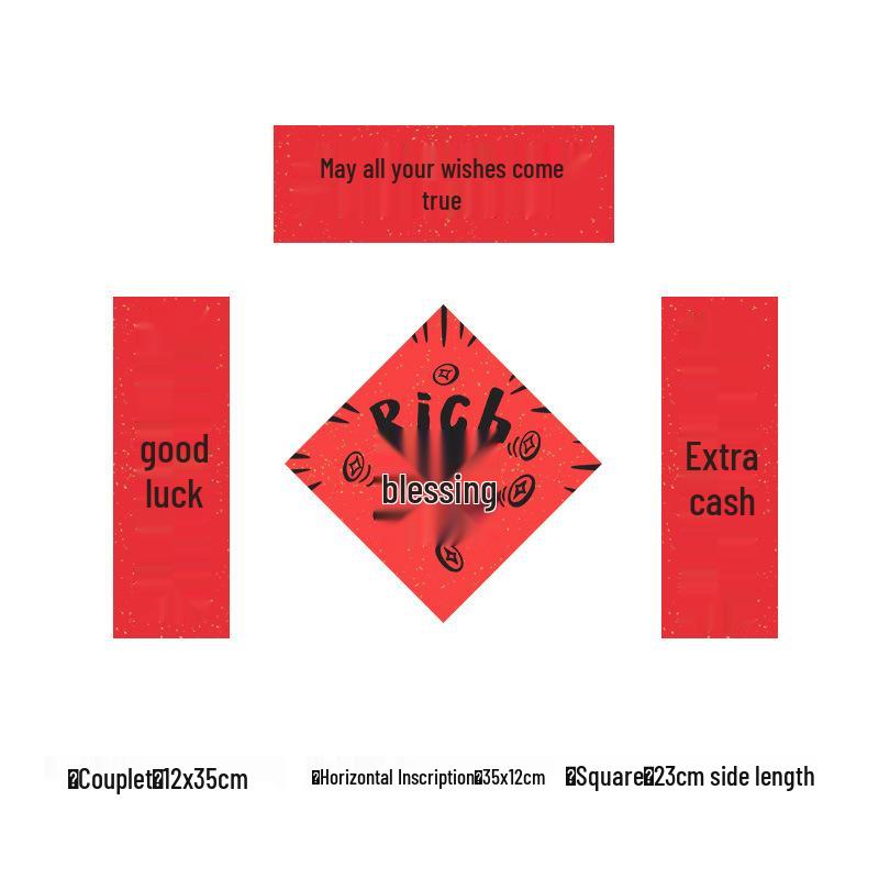 Мини-парные надписи на Весенний фестиваль 2026 года - Год Лошади - Креативные красные иероглифы «Фу» для фотосессии, украшение