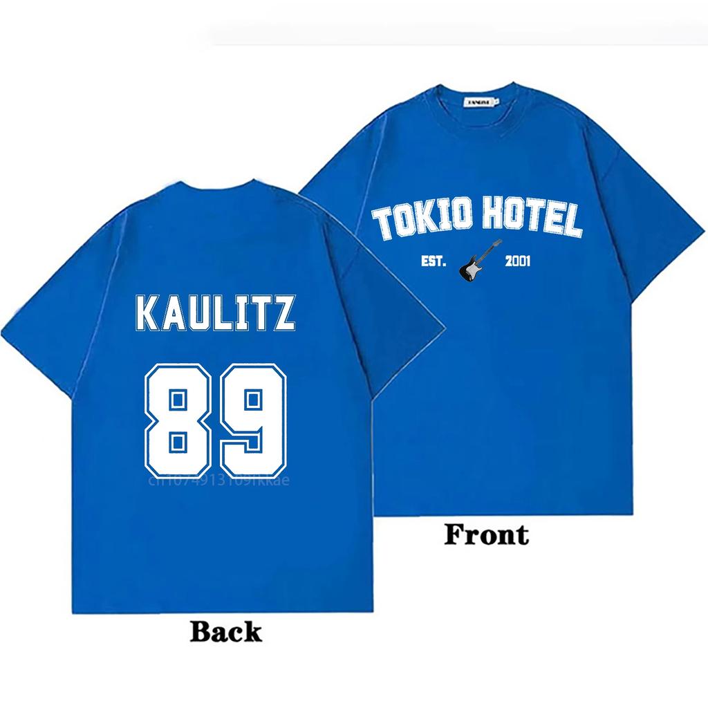 Tokio Hotel Cotton T-shirt Rock Band Kaulitz Back Print Germany Summer Short Sleeve Black Tee Women Plain Clothes