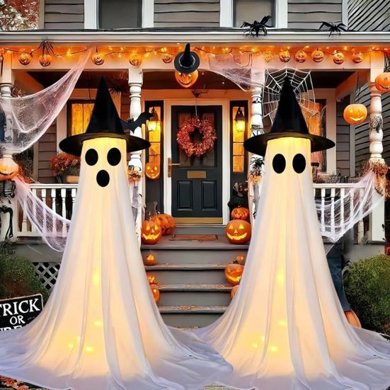 Halloween Ghost Decoration with LED Light Large White Scary Light Up Ghost