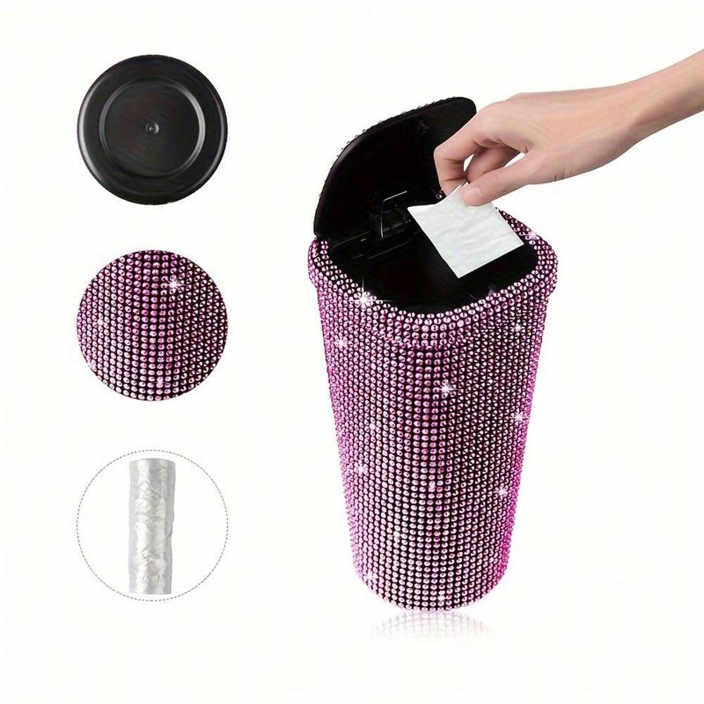 1 шт. Автомобильный ящик для хранения, алмазный кристалл, автомобильное ведро, ящик для хранения мелочей, автомобильный мусорный бак Mlini, центральное управление, держатель для стакана воды, коробки