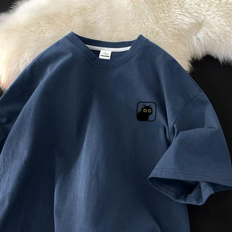 Футболка из хлопка с коротким рукавом, женская, свободная, модная, со средним рукавом, летняя, винтажная футболка