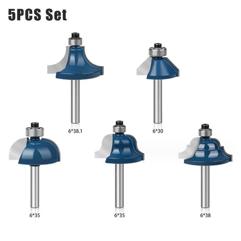 Набор фрез с хвостовиком 6 мм, обрезка, прямой круглый угол, коробка, фрезы для фаски, фрезы, карбид вольфрама, деревообрабатывающие инструменты