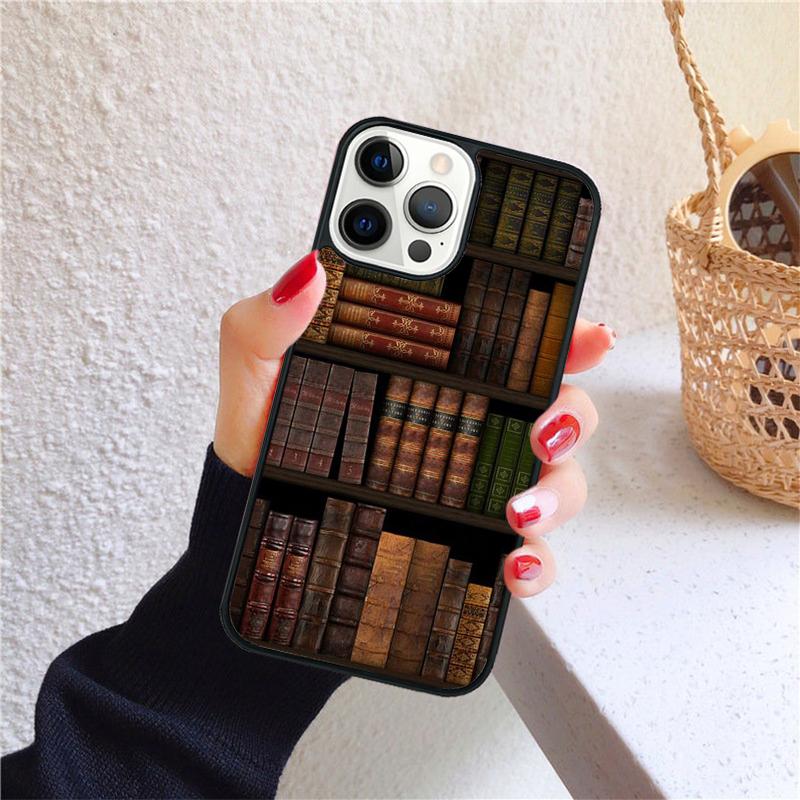 Винтажная Книжная Библиотека Полка для Книг Чехол для Телефона для iPhone 17 Air 16 15 14 12 13 PLUS 11 PRO MAX Чехол Fundas Оболочка