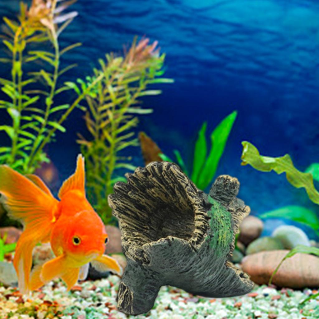 Украшения для аквариума Реалистичный ствол Ландшафтный дизайн Смола Коряга для горшечного растения Укрытия для креветок и рыб Пещера-укрытие Дом