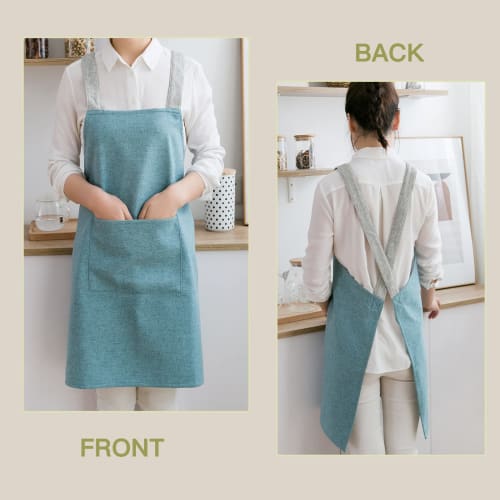 JIAHU Women's Stylish Apron, Simple Design, Easy To Put On and Take Off, for Men and Women, Water-Repellent and Waterproof, Popular Cafe Apron, Staff