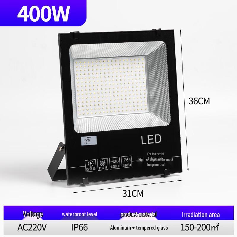 NuFeng 400W LED Floodlight, 4000K Neutral White