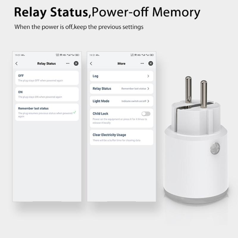 16A WiFi Intelligent Socket Matter WiFi Socket Timer Outlet Power Monitor Support Voice Control Power Switch For Home