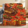 Плед Reese's Peanut Butter Cups - Сладкий дизайн конфет, идеально подходит для уюта на диване и декора спальни