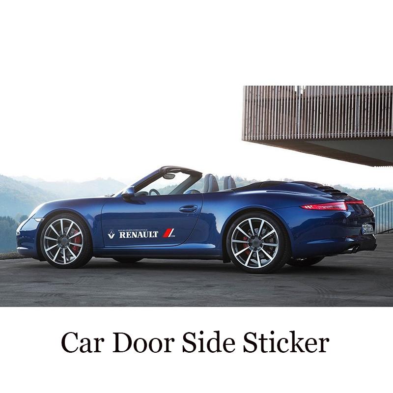 Car Styling Side Body Badge Emblem Decal Car Door Side Stripes Stickers for Renault Sport Duster Megane 2 3 Accessories r888