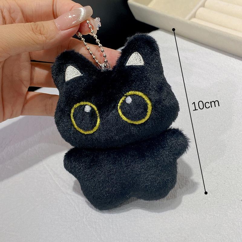 Милый плюшевый черный кот брелок мультфильм мягкая кукла игрушка для женщин девочек сумка подвеска украшение автомобиль брелок детские подарки