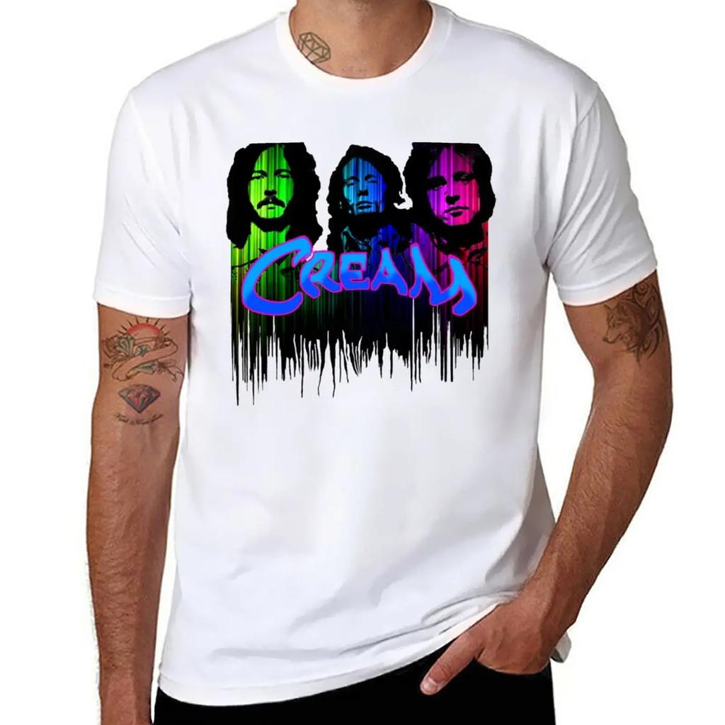 Cream Band T-Shirt tees customizeds quick drying vintage men clothing