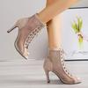 New Hollow Sandals Fashion Cross Strap Sexy Stiletto Sandals Large Size Women's Cool Boots