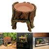 Reptiles Cave Feeder Stump Shaped Terrariums Ornaments Food Dish for Turtles Water Feeding Tray Gecko Cave