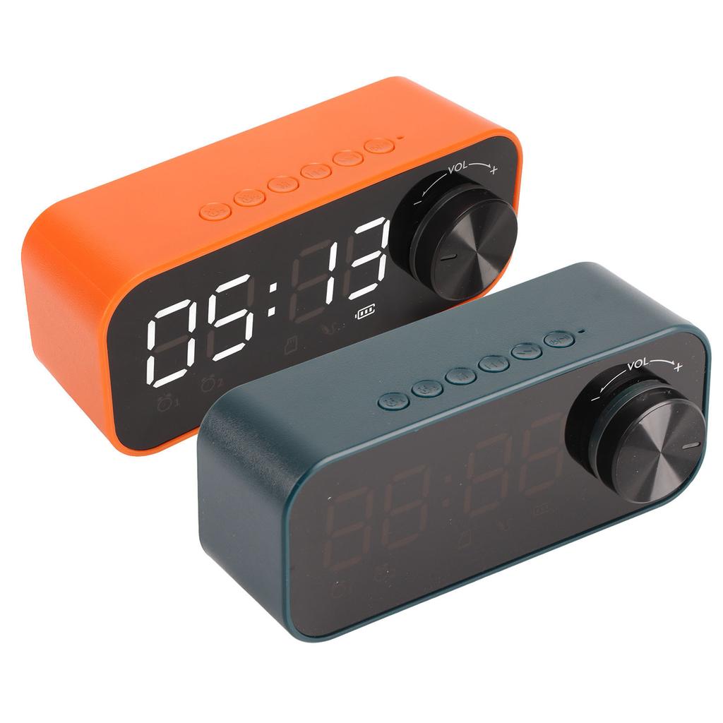 Мини Bluetooth-динамик с мощным басом, двойной будильник, портативный беспроводной динамик со светодиодным дисплеем
