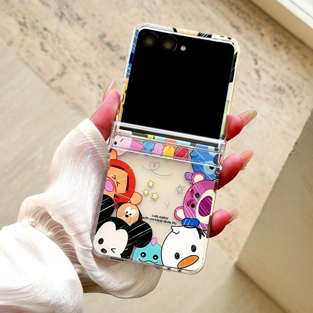 Мультяшный чехол Mickey & Minnie для Samsung Z Flip7, противоударный, для женщин - Креативный, Защита складного экрана, Совместим с Z Flip6