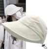 Foldable Wide Brim Ponytail Sun Hat Drawstring Adjustable Cap Summer Quick-dry Visor Fisherman Cap for Women Beach Hat
