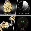 Gold Automatic Watch Luxurious Gentleman Skeleton Tungsten Sapphire 5 ATM Water Resistant Date Luminous Day of the Week Men's